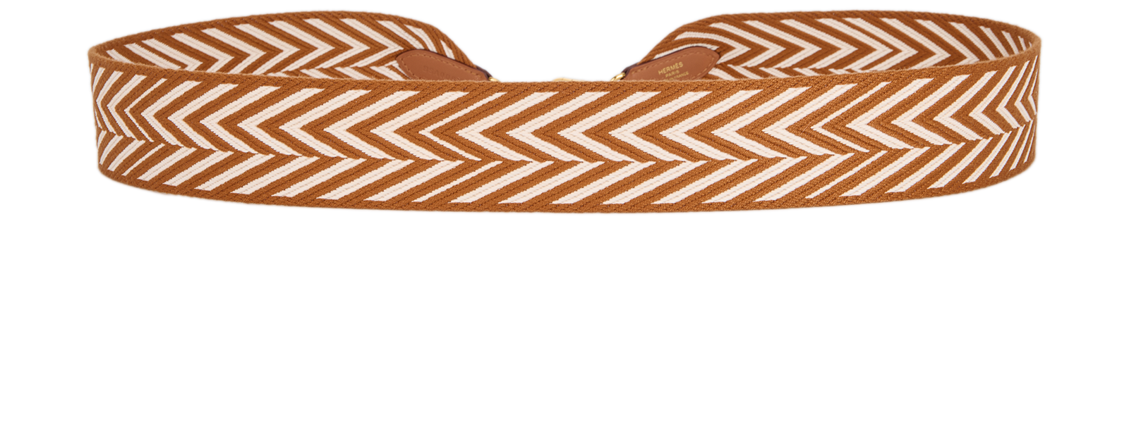 Hermès Bandouliere 50MM Sangle ZigZag, &pound;495, Accessories, Brown/White, Canvas, Back view
